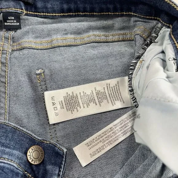 Calvin Klein Jeans Women's Dark Blue Denim Pockets High Rise Skinny Leg Sz: 6/28 - Picture 10 of 16